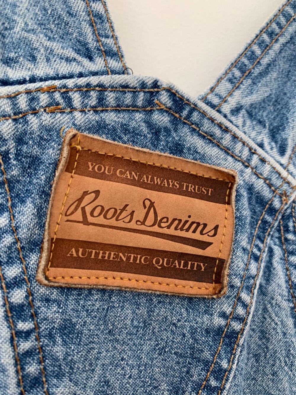 vintage 00s roots blue denim overalls - Picture 4 of 5